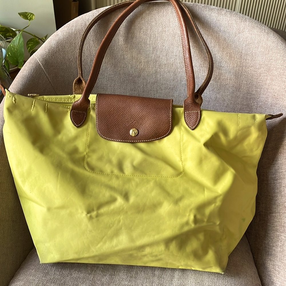 Large Long Champ shoulder bag in yellow